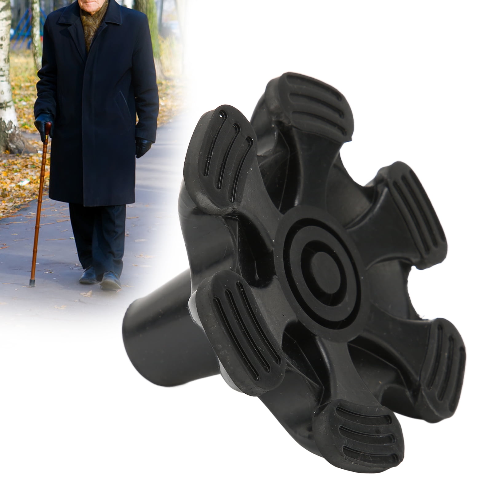 Walking Cane Tips,Cane Tips 6 Pillar Design Nonslip Rubber 19mm Crutch Tips with for Walking Stick Shooting Stick,Crutch Tips