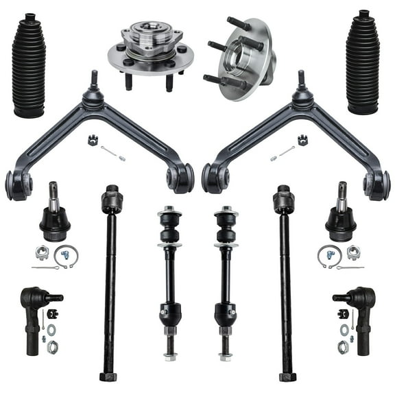 Detroit Axle - 2WD Front Suspension Kit for Dodge Ram 1500 2002-2005, 2 Wheel Bearings Hubs 2 Upper Control Arms 2 Lower Ball Joint 4 Tie Rods 2 Sway Bars 2 Boot Replacement - 14pc Set