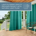 thumbnail image 2 of TOWN & COUNTRY BASICS Cabana Solid Heavyweight Indoor Outdoor Curtains, Light Filtering Opacity with Grommet Top, Water Repellent, 2-Pack Set, 54"x96", Teal, 2 of 9