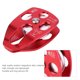 thumbnail image 4 of Polea de Escalada Placa Lateral Aluminio Escalada al Aire Libre Polea Doble Tirolesa Cable de Rescate Trolley(Rojo) Polea fija Polea Spptty montañismo acampar, 4 of 7