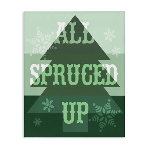 Stupell Industries Contemporary All Spruced Up Holiday Pun Canvas Art, 24 x 30, by Lil' Rue