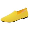 thumbnail image 2 of Gpaecead Women's Knit Flats Pointed Closed Toe Slip On Breathable Lightweight Cushioned Non Slip Loafers With Heel Pull Tab For Work, Yellow, 2 of 7