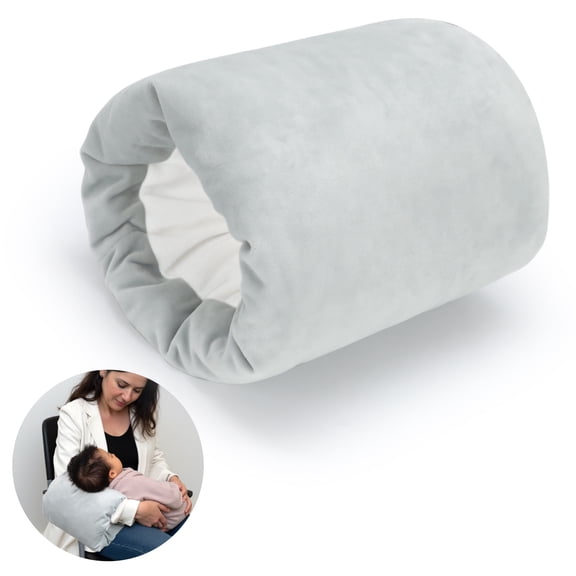 Blublu Park Baby Feeding Arm Pillow,Baby Nursing Arm Breastfeeding Pillows Support for Newborn Mom and Babies,Portable and Washable,Ergonomic Nursing Essentials, Travel Pillows for Newborn, Gray
