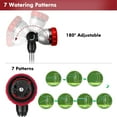 thumbnail image 5 of Metal Watering Wand, Heavy Duty Garden Hose Wand with 180° Swivel Ratcheting Head, 16-Inch Hose Nozzle Sprayer with 7 Spray Patterns and Flow Control, Ideal to Water Hanging Baskets and Shrubs, 5 of 7