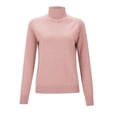 thumbnail image 4 of Chandail Tricoté à Col Montant pour Femmes, Manches Longues, Hiver Automne, Col Roulé, 4 of 8