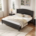 thumbnail image 2 of Euroco Wood Queen Size Platform Bed, Black, 2 of 10