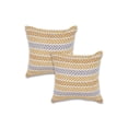 thumbnail image 6 of Set of Two 18" X 18" Orange Beach Chevron Cotton Zippered Pillow, 6 of 8