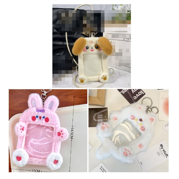 TABLZONE 3-Pack Plush Keychain Card Holders for , Cute Accessories and Stylish Bag Charms
