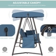 thumbnail image 4 of TQKVIPI 3-4 Seat Outdoor Porch Swing with Adjustable Canopy Patio Swing Bed with Stand Large Swing Glider Bench Chair Outside 800 lbs with Removable Cushions for Yard Garden Poolside Balcony, 4 of 9