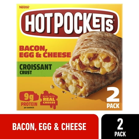 Hot Pockets Bacon, Egg & Cheese Croissant Crust Frozen Breakfast Sandwiches, 2 Count