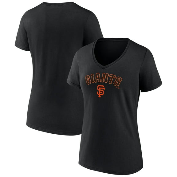 Women's Black San Francisco Giants Lockup V-Neck T-Shirt