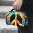thumbnail image 2 of Peace Travel Organizer Digital Pouch Charger Case Organizer Charge Cord Organizer Waterproof Oxford Cloth Electronics Organizer Bag 5.9x9.44x3.14 in., 2 of 6