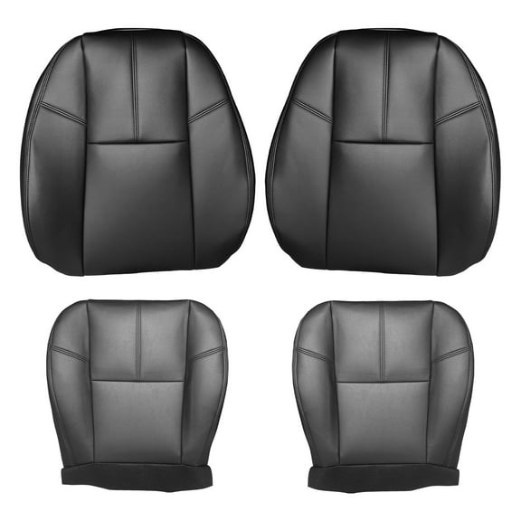 Maxpeedingrods 4x Black Driver Passenger Bottom & Top Seat Cover For Chevy Silverado 2007-14