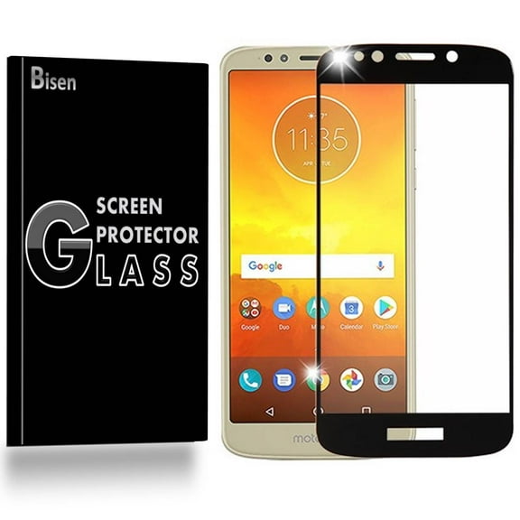 Motorola Moto E5 Plus [BISEN] Tempered Glass [Full Coverage] Screen Protector, Edge-To-Edge Protect, Anti-Scratch, Anti-Shock, Shatterproof, Bubble Free