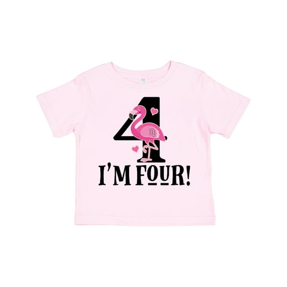 Inktastic 4th Birthday Flamingo Girls Toddler T-Shirt