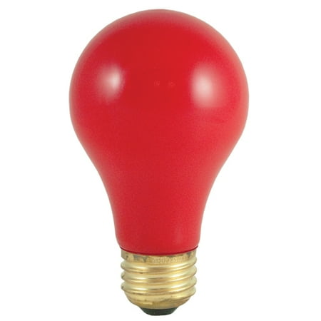 Standard Base Ceramic - 60 Watt Incandescent Standard A19 Medium Base Ceramic Red, Case of 48