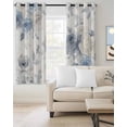 thumbnail image 2 of Blue White Floral Blackout Curtains for Bedroom Living Room Darkening Curtains 54 Inch Long Botanical Garden Flowers Leaves Short Curtain for Small Window Treatment Insulated Grommet Drapes 52"x54"x2, 2 of 9