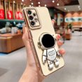 thumbnail image 3 of Compatible with Samsung Galaxy A23 4g/5g 6.6" 6D Plating Luxury Cute Astronaut Hidden Stand Holder Case Heart Cover with Camera Protection Soft Silicone Shockproof Kickstand Bumper (White), 3 of 6