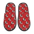 thumbnail image 2 of KLL Bulldog Red Slippers for Women Men House Slip on Indoor Outdoor Bedroom Furry Fleece Lined Ladies Comfy Anti-Skid Rubber Hard Sole-Medium, 2 of 8
