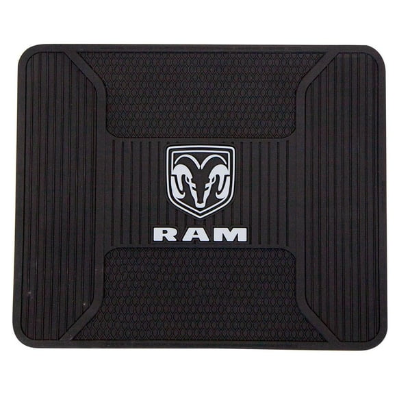 Plasticolor Tapis Utilitaire 001262R25 Série Élite; Bords Plats; Arrière; Logo Dodge; Gris; Caoutchouc