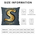thumbnail image 5 of GOSMITH " Happy New Year Pillow Covers  Winter Snowflake Firework Black Gold Throw Pillowcase Cover with Colorful Star Christmas Ball Square Cushion Cover for Sofa Couch Car Bed Home Xmas Decor, 5 of 5