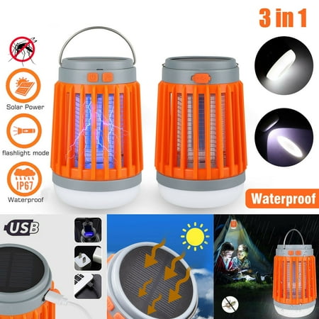 

Solar Powered Mosquito Lamp Bulb 3 in 1 Mosquito Killer Lamp Insect & Fly Killer Waterproof Camping Light & Power Bank for Indoor Outdoor Use