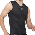 thumbnail image 4 of Camisetas sin mangas de verano para hombre, chaleco de malla de seda de hielo para hombre, camisetas sin mangas deportivas para fitness, camiseta interior hueca de secado rápido, 4 of 5