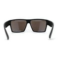 thumbnail image 4 of Mens Flat Top Sport Rectangle Horn Rim Sunglasses Matte Black Blue Mirror, 4 of 4