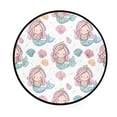 thumbnail image 2 of 36.2 Inch Round Floor Mat Pastel Colors Mermaid Carpet Decor Rug for Living Room Bedroom, 2 of 6