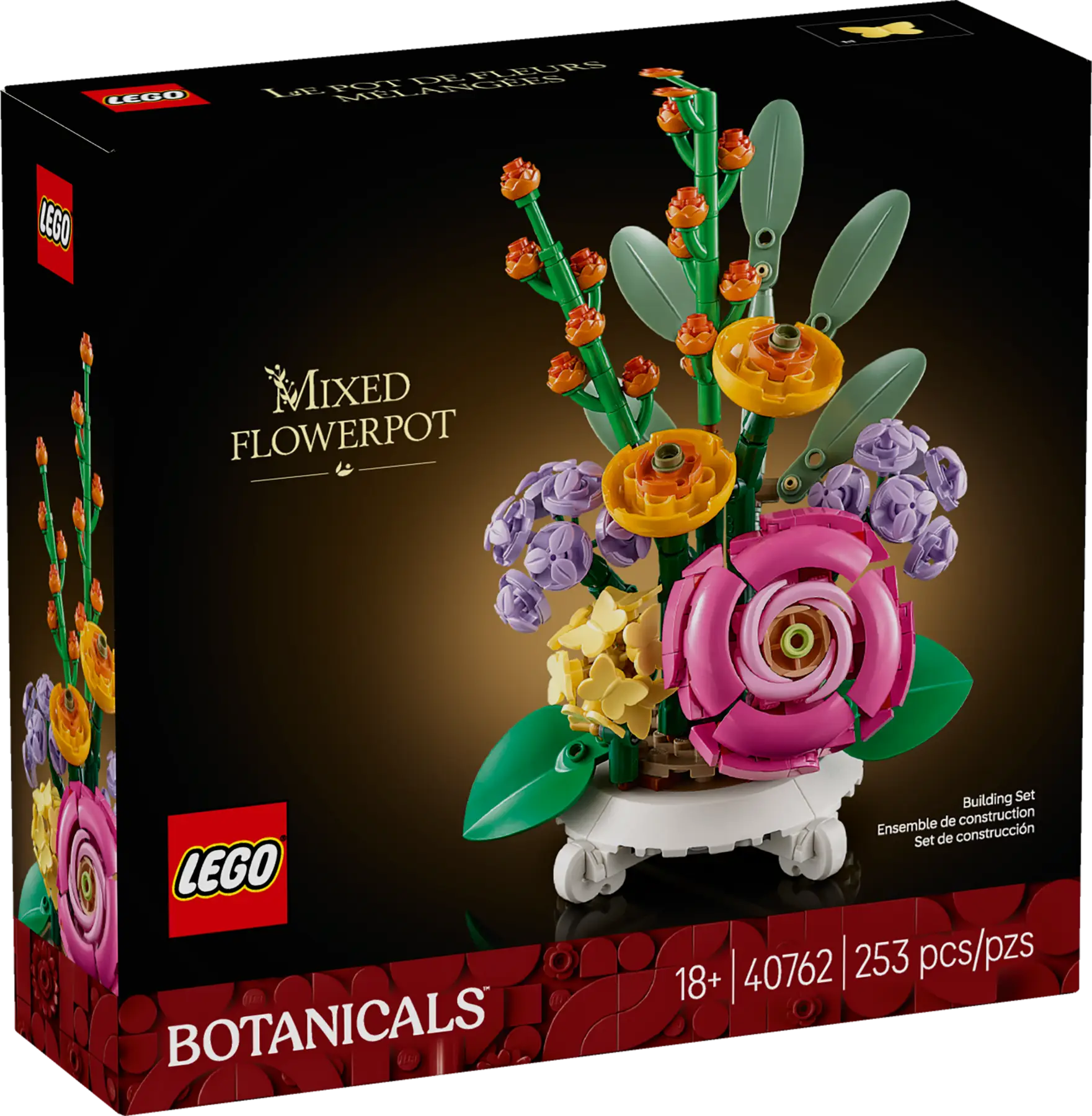 LEGO Botanicals Mixed Flowerpot 40762, Store Exclusive, Indoor Plant Decorations for Table, Desk, Office - Creative Gift Idea for Her & Him