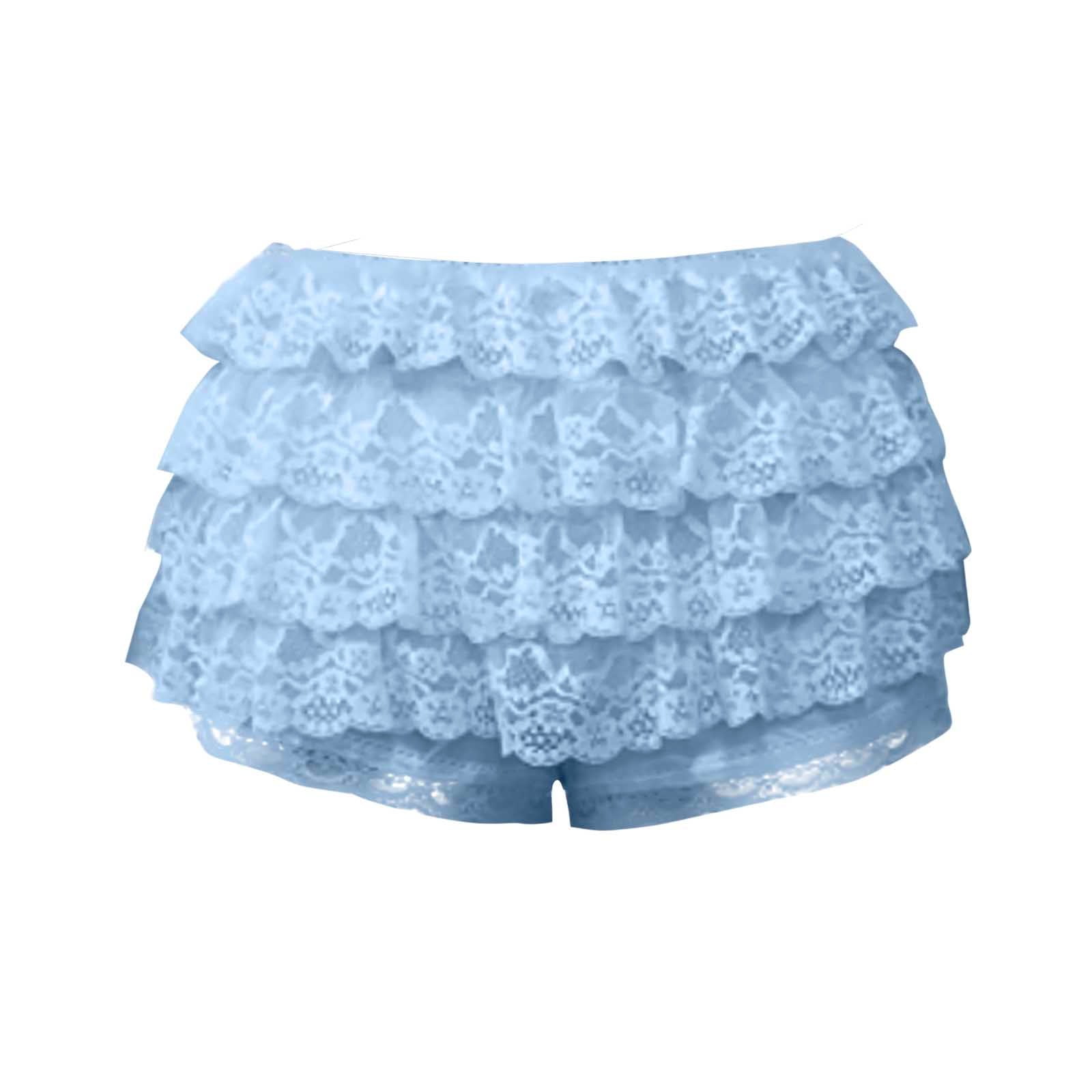 LUOGENLI Female Casual Pants Women Lace Mini Skirt Low Micro Skirt