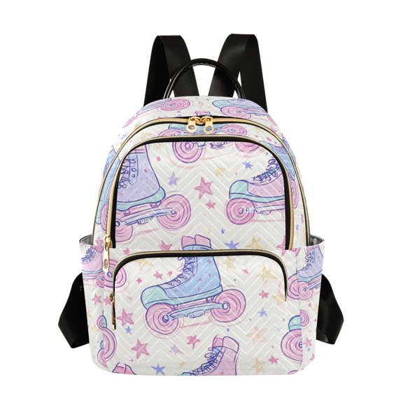 FORMRS Mini Backpack Purse for Women Travel Daypack Casual Shoulder Bag, Pink Skates