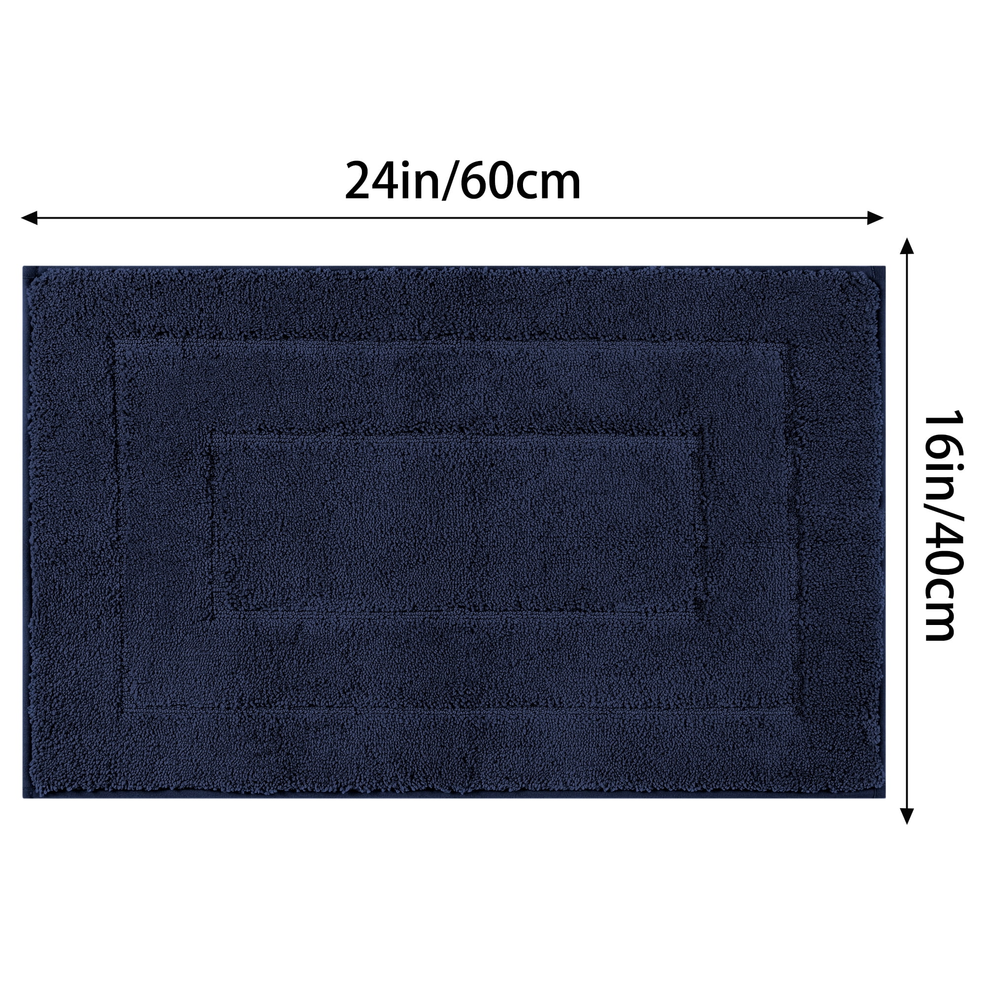 Unique Bargains Geometry Bathroom Rug Mat Soft Absorbent Non-Slip Comfortable Bath Rugs Dark Blue 16" x 24"