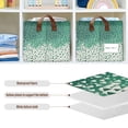 thumbnail image 4 of Yayeee Foldable Storage Basket for Shelves Waterproof Cloth Bins with Handles, Green And White Pattern, 4 of 7