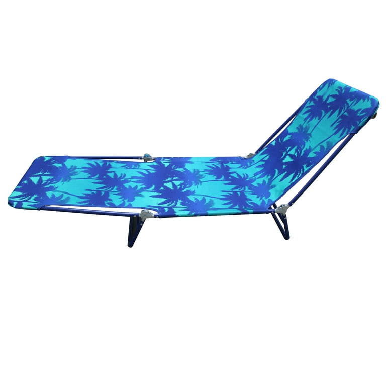 Mainstays Folding Adjustable Back Fabric Beach Lounger Sunset Palm