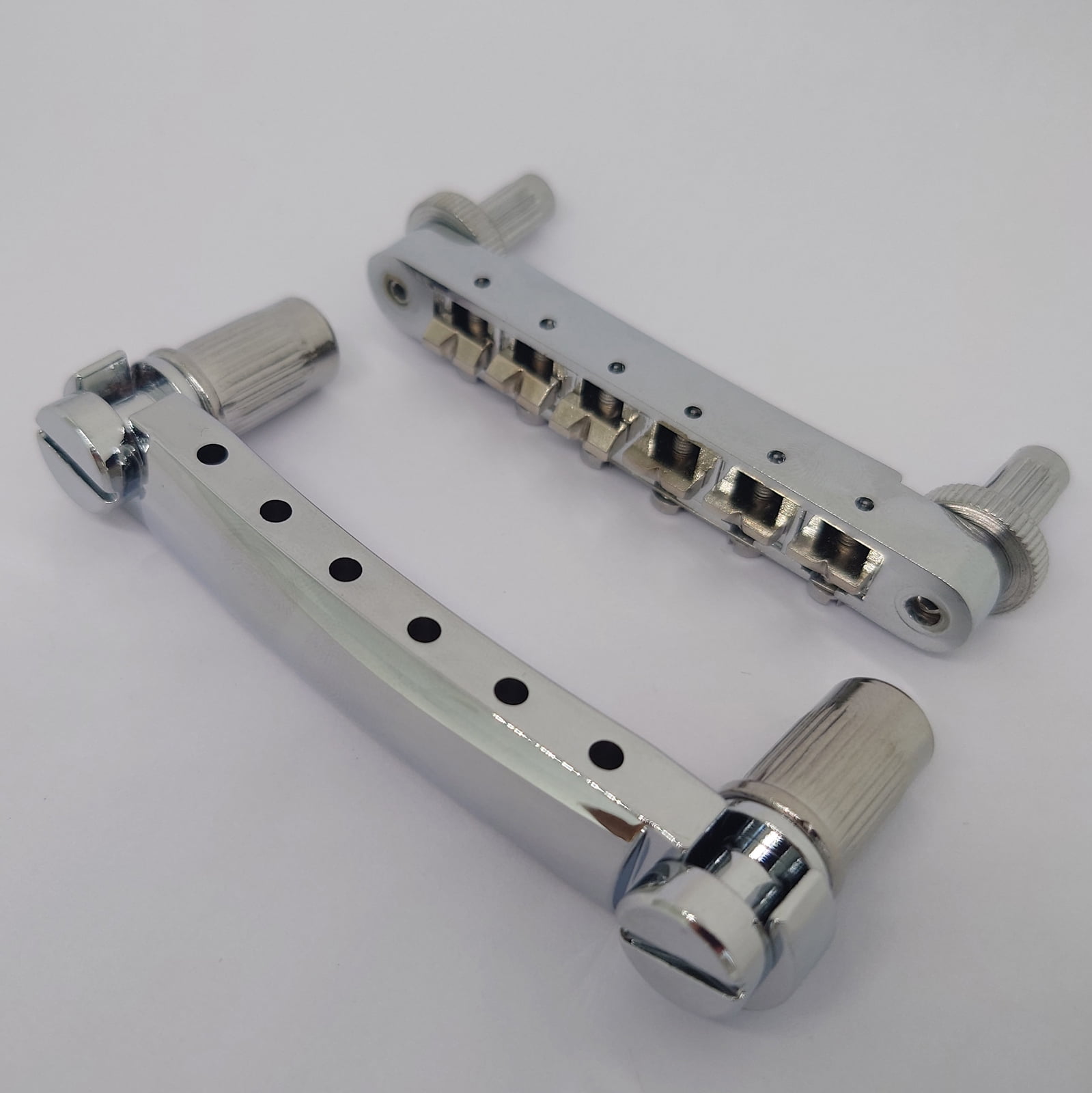Guitar Fixed Saddle Bridge Tailpiece Set with ABR-1 Style Tune-O-Matic Bridge Chrome for ABR LP SG EPi Electric Guitars