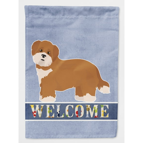 Carolines Treasures CK3782CHF Shorkie 2 Welcome Flag Canvas House Size  Large multicolor