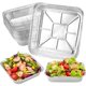 thumbnail image 1 of Dussdote 30 piezas - Platos - Bandejas para parrilla - Bandejas de aluminio - Aptas para cocinar, hornear, picnics, freidoras de aire - 22*22*4.5, 1 of 7