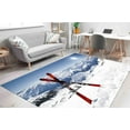 thumbnail image 2 of Skiing Rug, Ski Rug, Winter Landscape Rug, Man Cave Rugs, Customs Rug, Anti-Slip Carpet, Round Rug, Machine Washable Rug, Printed Rug, 3.3'x9.2' - 100x280 cm, 2 of 9