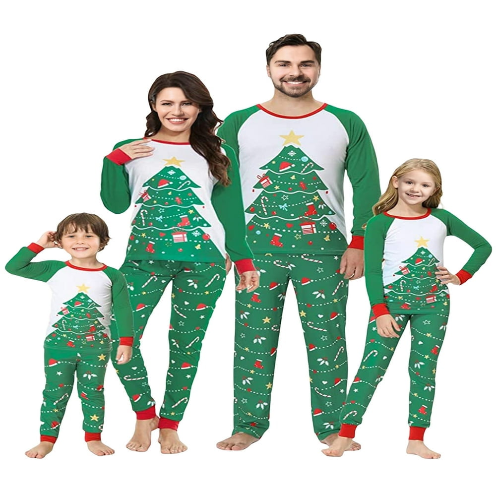 Green christmas tree pajamas hotsell