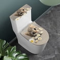 thumbnail image 2 of HELLHERO Toilet Lid Cover Set Pack of 2 U-Shaped Keep Dust Stain Holiday Dressing Cat and Daisy Pattern, 2 of 8