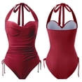 thumbnail image 3 of Women One Piece sexy Swimsuit Tummy Control Slimming Push Up Bra Bathing Suits Wrap Spin 1 Piece Swimwear, 3 of 8