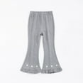 thumbnail image 2 of Posijego 3-9 Years Toddler Girls Flare Pants Embroidery Heart Bell Bottom Leggings Elastic Waist Trousers, 2 of 3