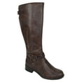 thumbnail image 2 of bio Brown Soda Women Knee High Buckled Riding Small Heel Flat Boots Side Zipper 7.5, 2 of 4