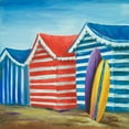 thumbnail image 2 of Pinto, Patricia 20x20 White Modern Wood Framed Museum Art Print Titled - Summer Beach Cabana I, 2 of 4