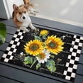 thumbnail image 3 of 2x3 Ft Entryway Area Rug, Yellow White Sunflower Kitchen Rug Runner Washable Floor Mat, Leaves Oil Painting Retro Non Slip Indoor Door Mat Throw Carpet for Bathroom Living Room Bedroom, 3 of 8