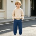 thumbnail image 5 of Boys Girls Sweatpants Elastic Waist Jogger Sports Pants with Pockets Straight Leg Ankle Cuff Bottoms for Outdoor Exercise, 5 of 9