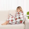 thumbnail image 4 of White Cow Strawberry Pattern Blanket Hoodies for Kids 6-13YR Oversize Wearable Blanket Hoodies for Boys Girls Teens, 4 of 7