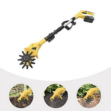 TQSHOoP Garden Tiller Cultivator, Handheld Battery Powered Till Ripper Rototillers, Electric Cordless Yard Lawn Soil Tilling Machine