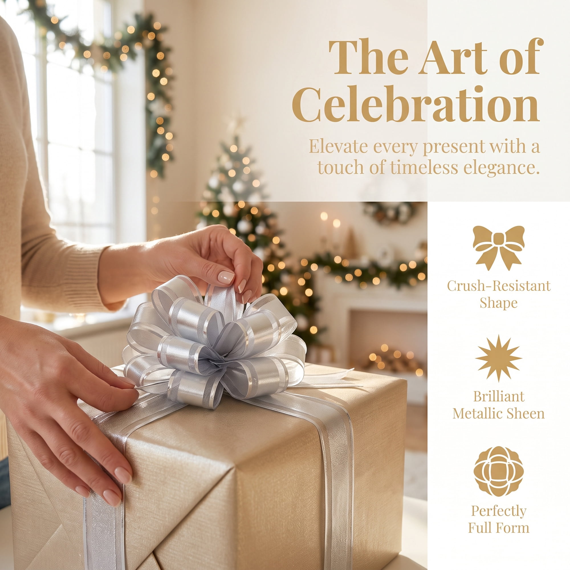 Unique Bargains Elegant Multi-Layered Star Bows for Gift Wrapping and Decoration Silver